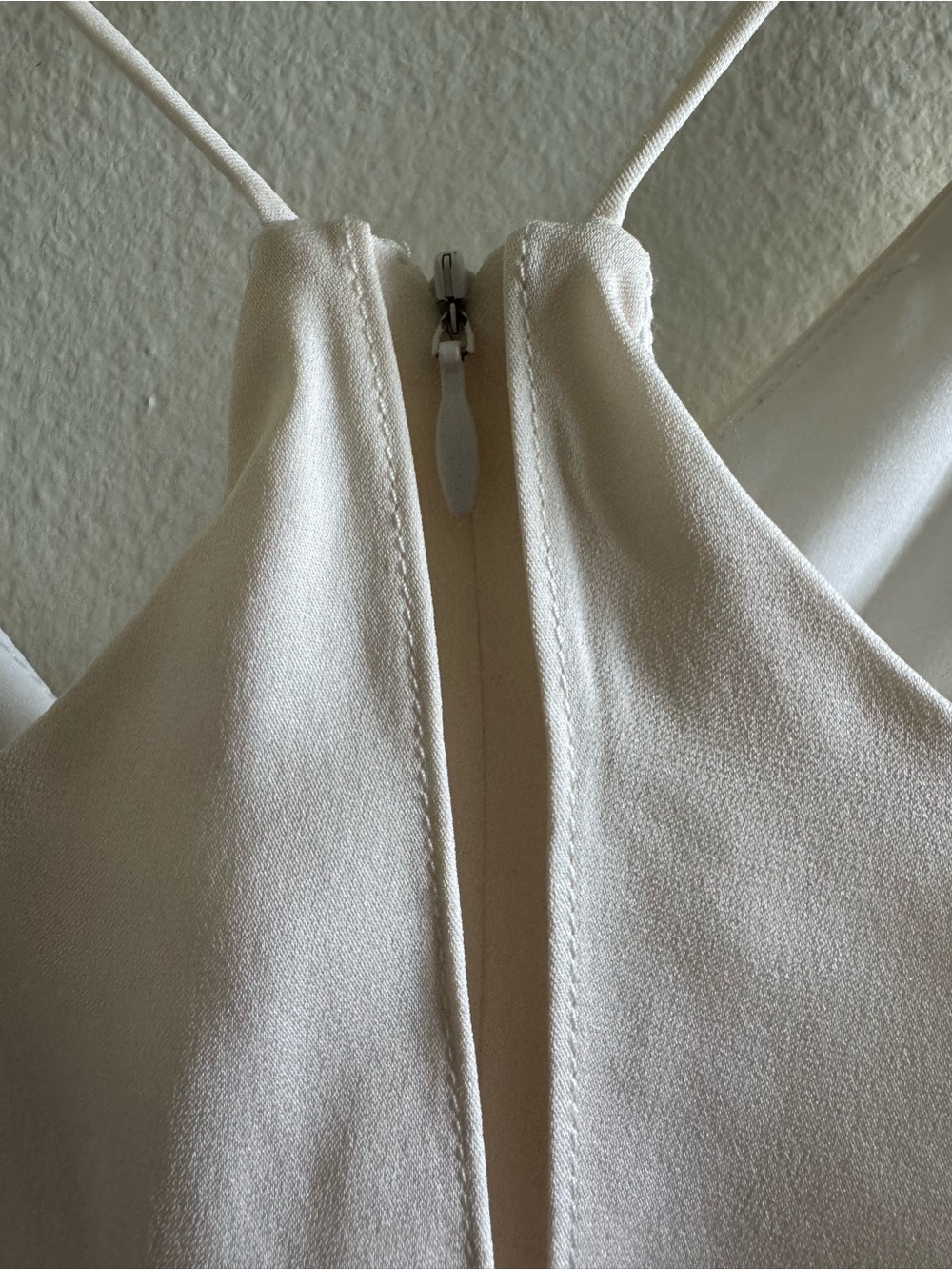 Milly White Silk Blend Spaghetti Strap V-Neck Swing Mini Dress size 0 - Picture 6 of 9